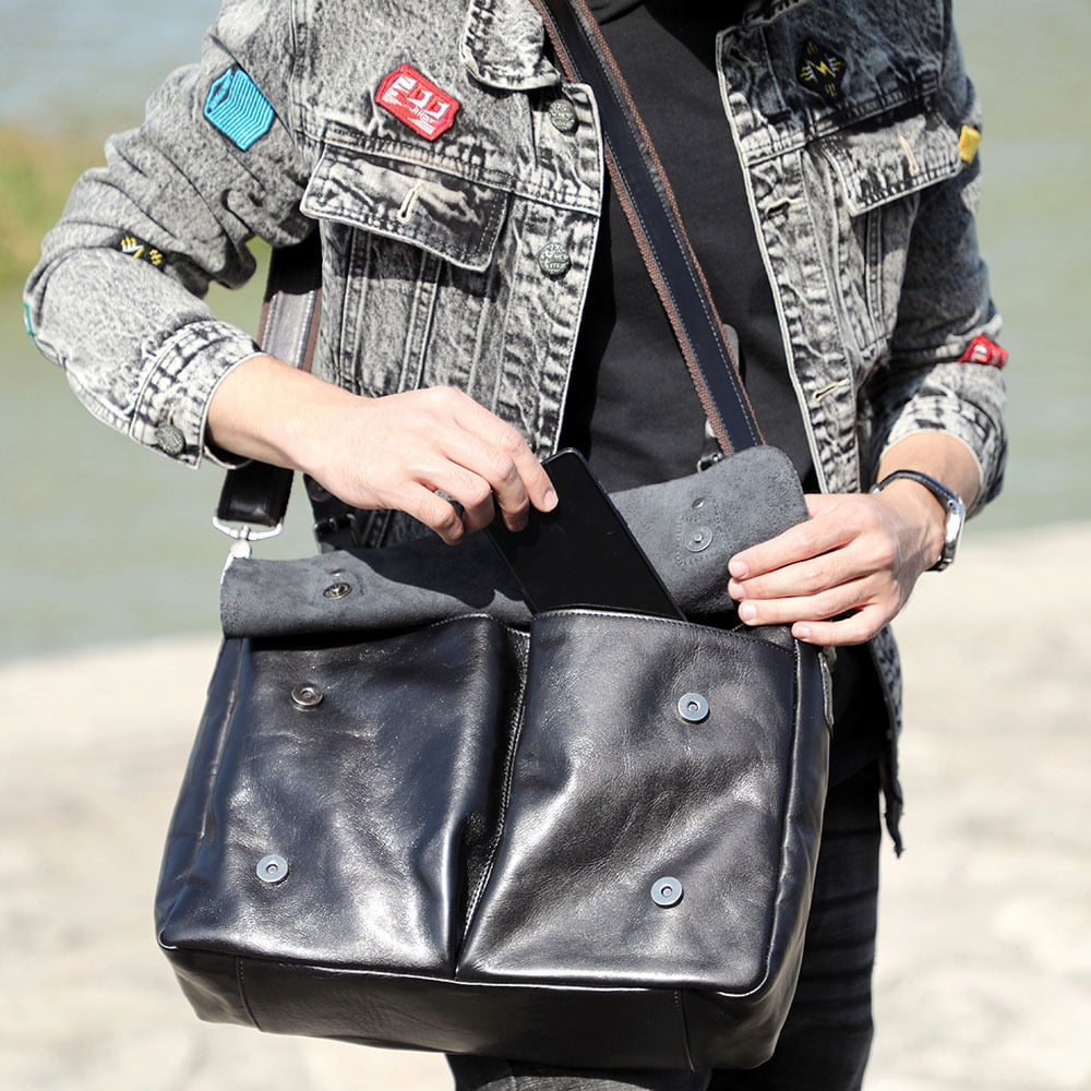 Men's Cowhide Briefcase Leather Handbag