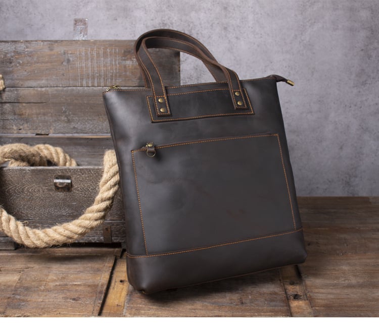 Retro Leather Handbag for Men - First Layer Cowhide