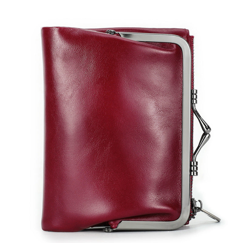 Anti-Theft Women's Wallet in Top Layer Cowhide
