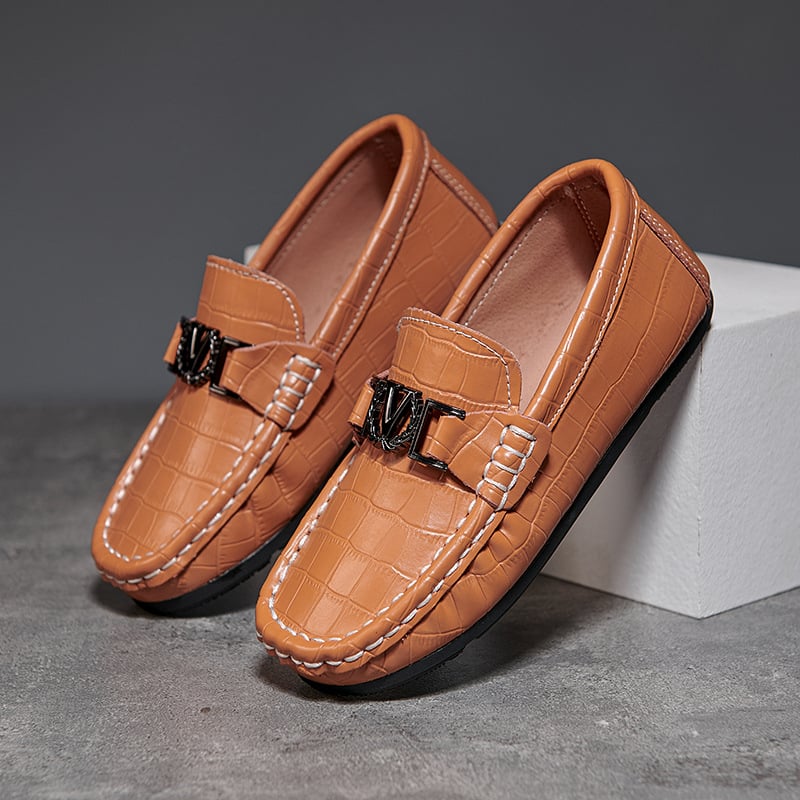 Children's Slip-On Leather Peas Shoes