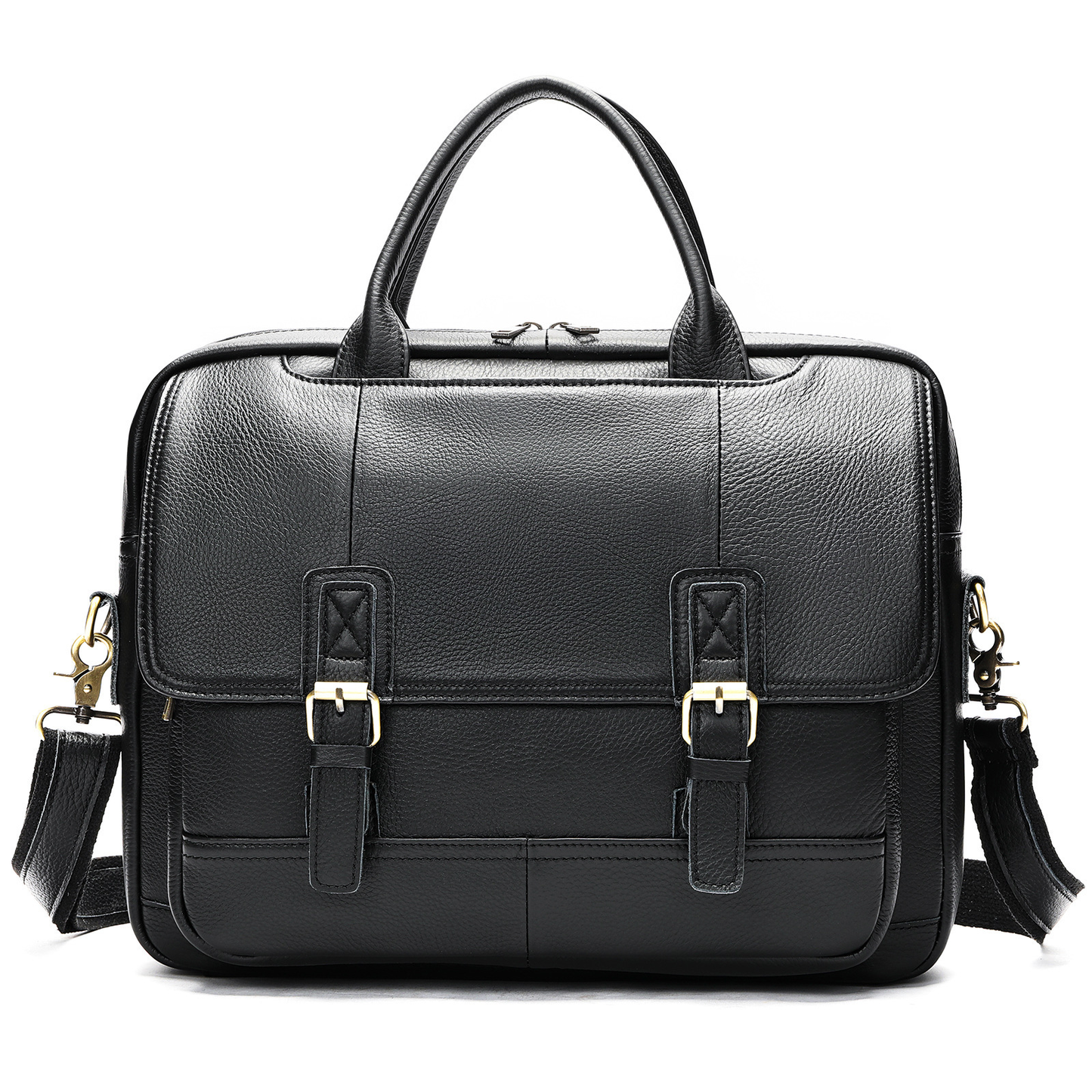 Men's Crosswise Business Handbag in Genuine Cowhide Leather