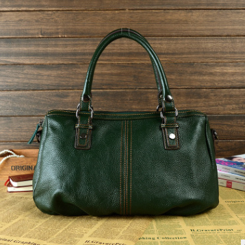 New Women's Stitching Handbag in Top Layer Cowhide