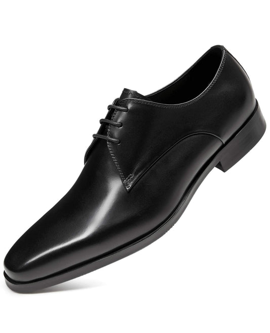 FRASOICUS Mens Oxford Shoes Genuine Leather Dress Shoes Black