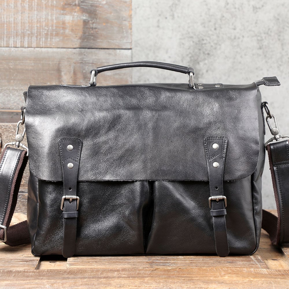 Men's Cowhide Briefcase Leather Handbag