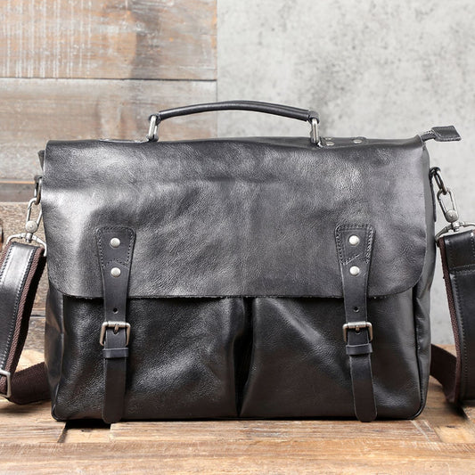 Men's Cowhide Briefcase Leather Handbag