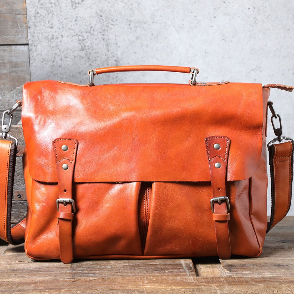 Men's Cowhide Briefcase Leather Handbag
